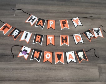 Halloween Theme Birthday Banner