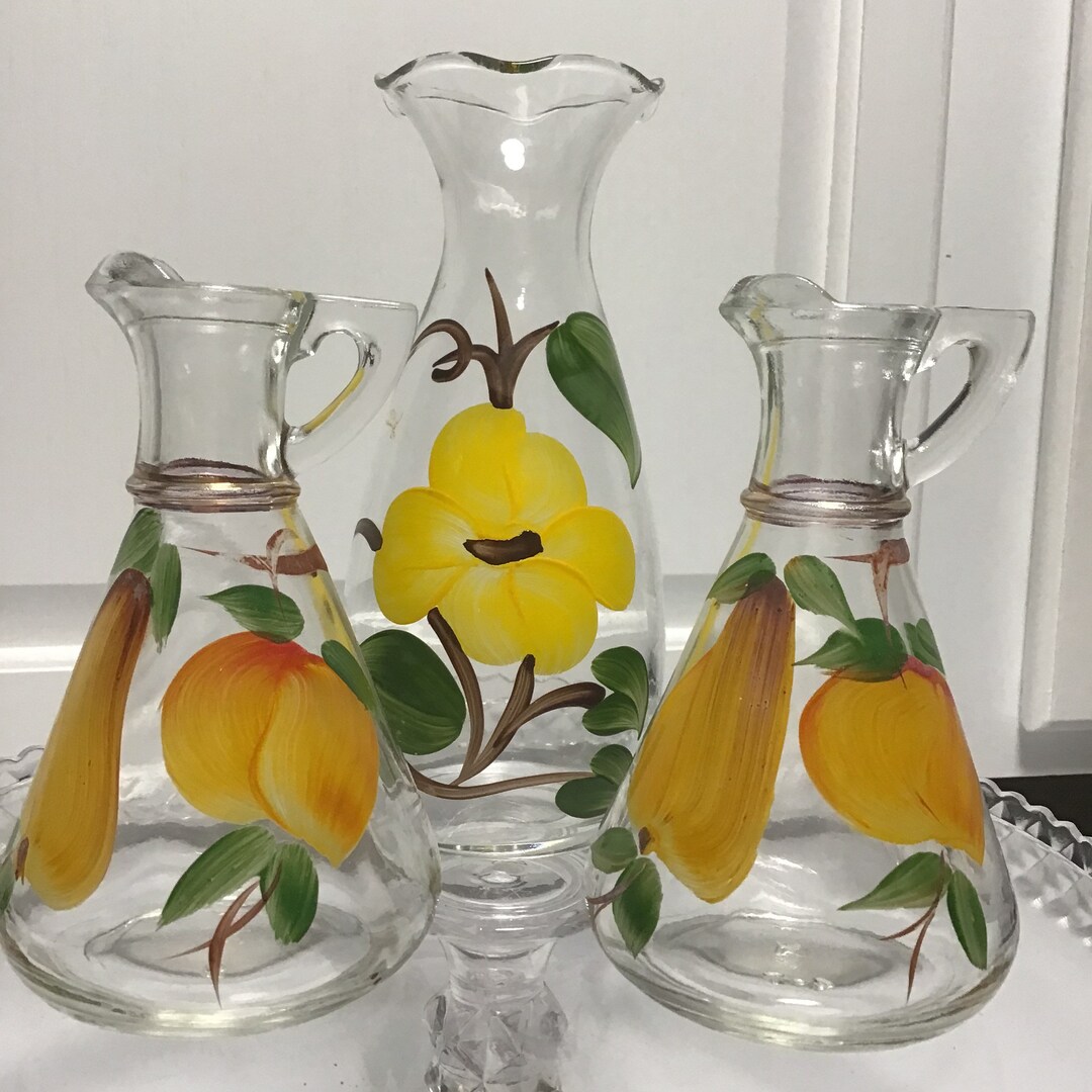 Vintage Hazel Atlas Oil Vinegar Cruet Set & Bartlett Collins Etsy
