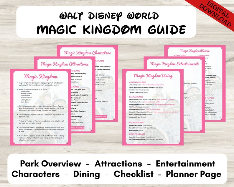 Magic Kingdom Planner Disney World Guide Etsy