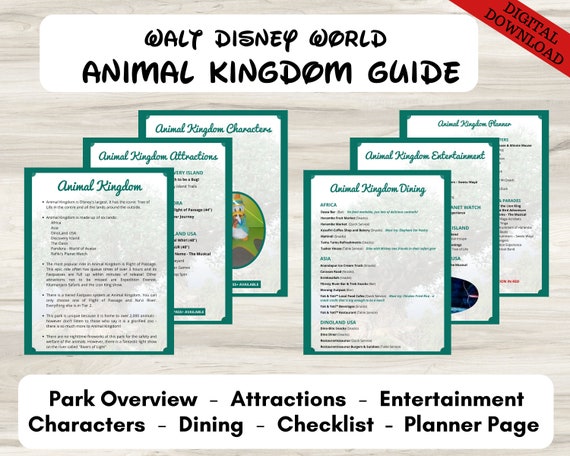 Animal Kingdom Planner Disney World Guide - Etsy Ireland Animal Kingdom Planner Disney World Guide - Etsy Ireland