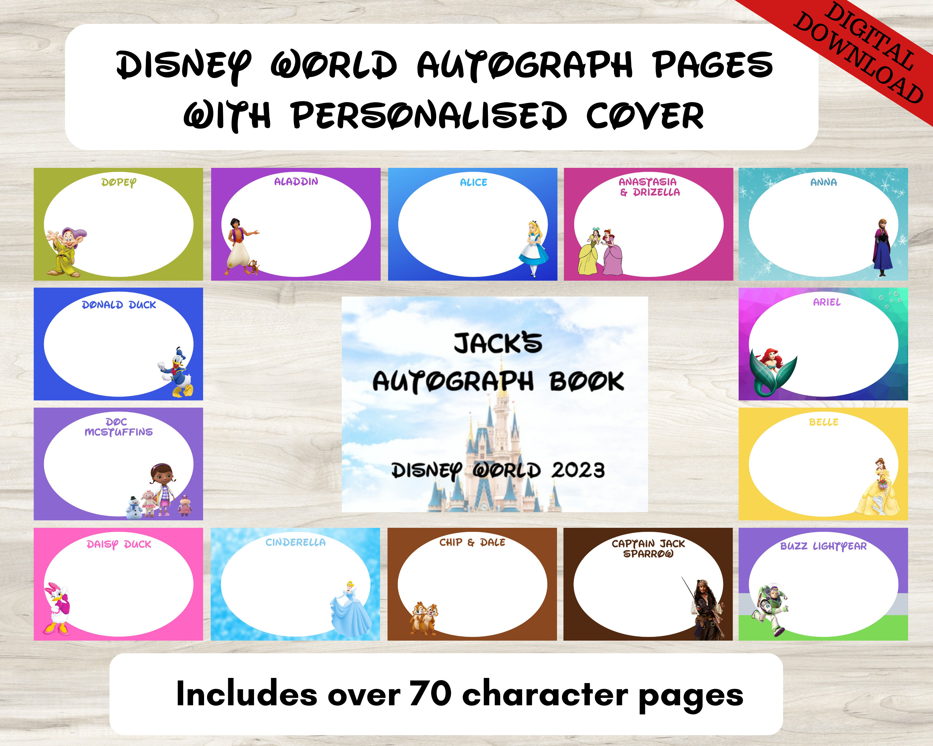 WDW Disneyworld Character Autograph Book 2023 and 2024 Digital Files 