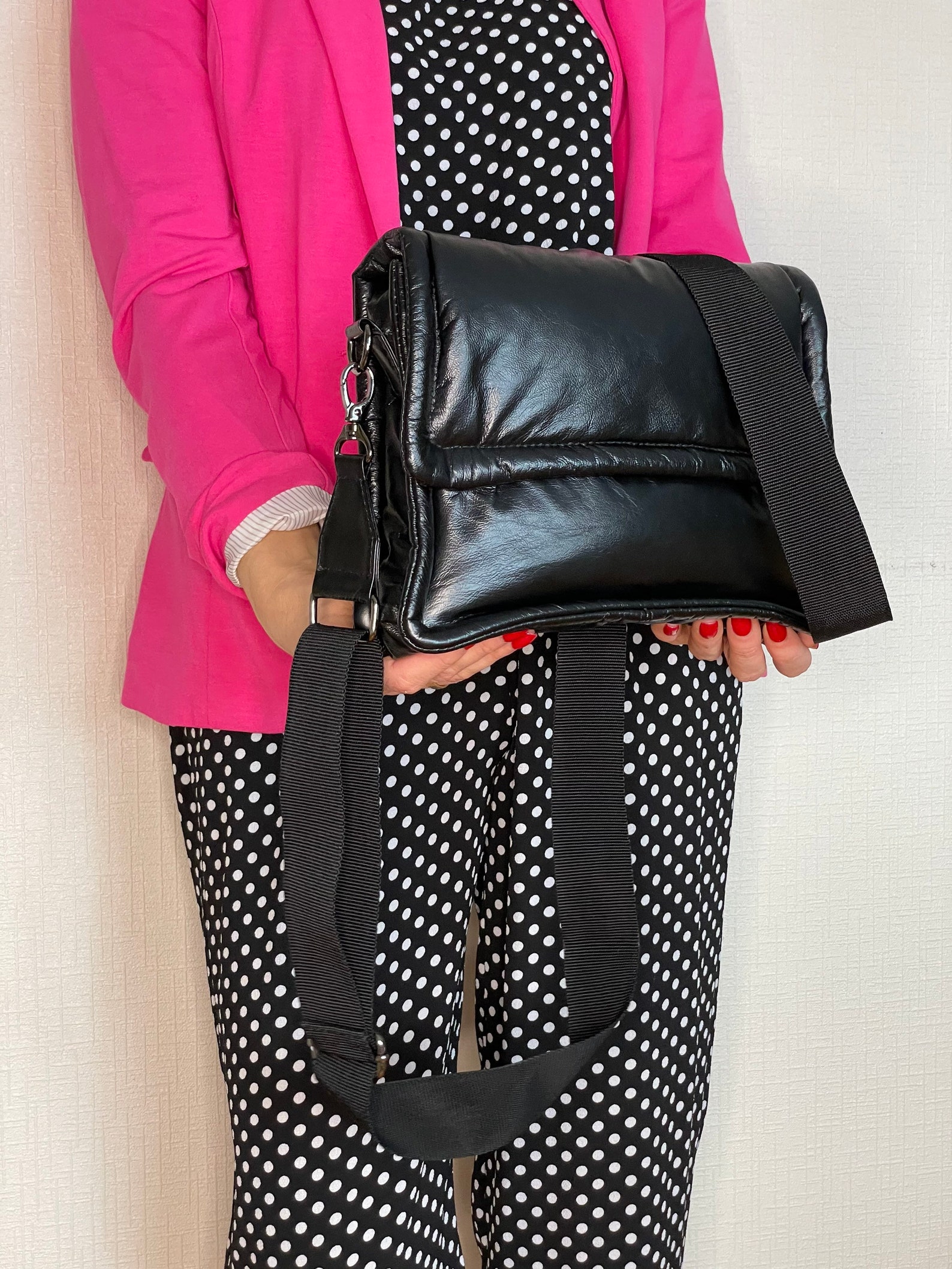 100 Trendy Leather Puffy Handbag Crossbody Bag Shoulder Bag Etsy