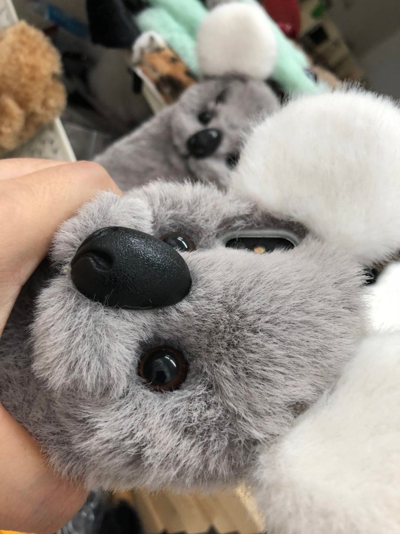 Lovely Koala Toy Plush Fuzzy Fluffy Fur Phone Cover Cute 3D | Etsy