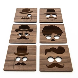 Hipster Coasters. Wood image 1