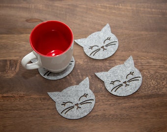 Modern Cat Coasters - Felt