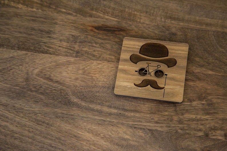 Hipster Coasters. Wood image 4