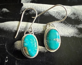Sonoran Gem Turquoise Earrings - Sterling Silver - Handmade Dangle Earrings