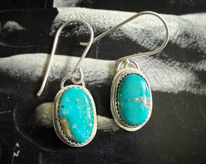 Sonoran Gem Turquoise Earrings - Sterling Silver - Handmade Dangle Earrings