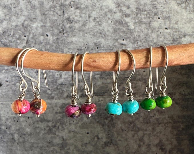 Sterling Silver Beaded Dangle Earrings - Multiple Options