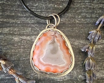 Carnelian Agate Necklace - Sterling Silver