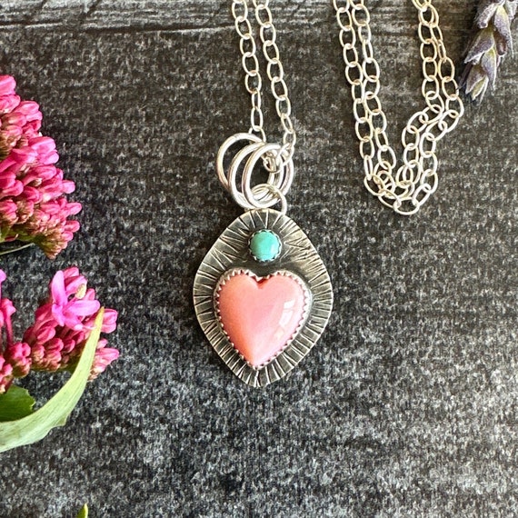 Stamed Framed Heart Charm Necklace Stamed Framed Heart Charm Necklace