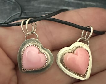 Pink Queen Conch Heart Necklace - Sterling Silver - Choose One