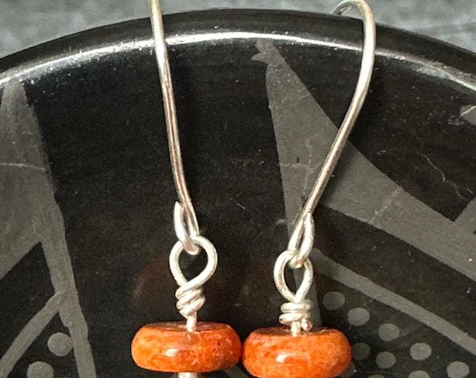 Apple Corral and Sterling Silver Beaded Dangle Earrings - Multiple Options
