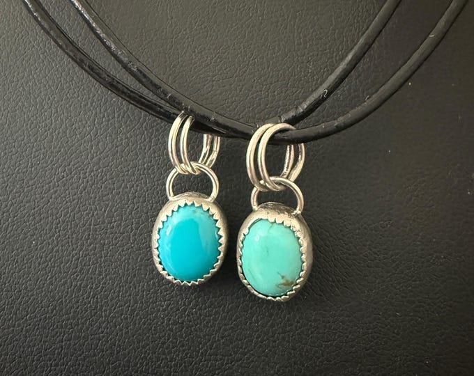 Kingman Turquoise Sterling Silver Pendant Necklace - Genuine Arizona Turquoise - Choose One - Handmade