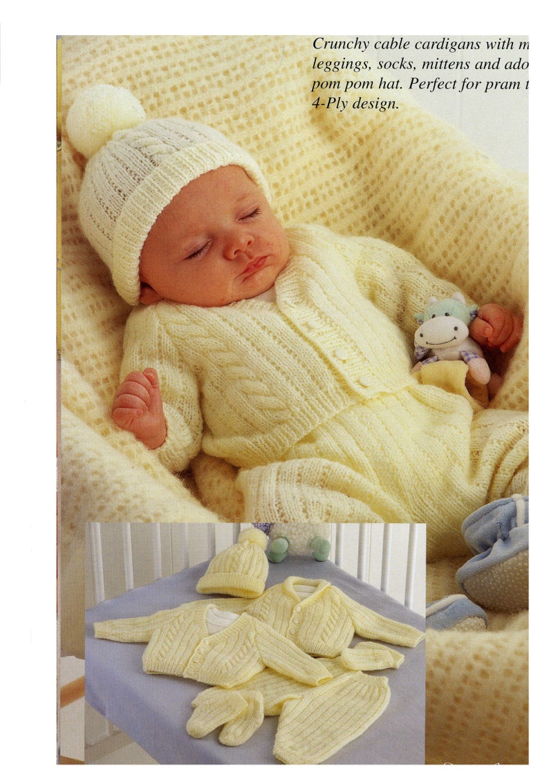 PDF Baby Knitting Pattern 4ply 45sizes From Prem 12inches Etsy UK