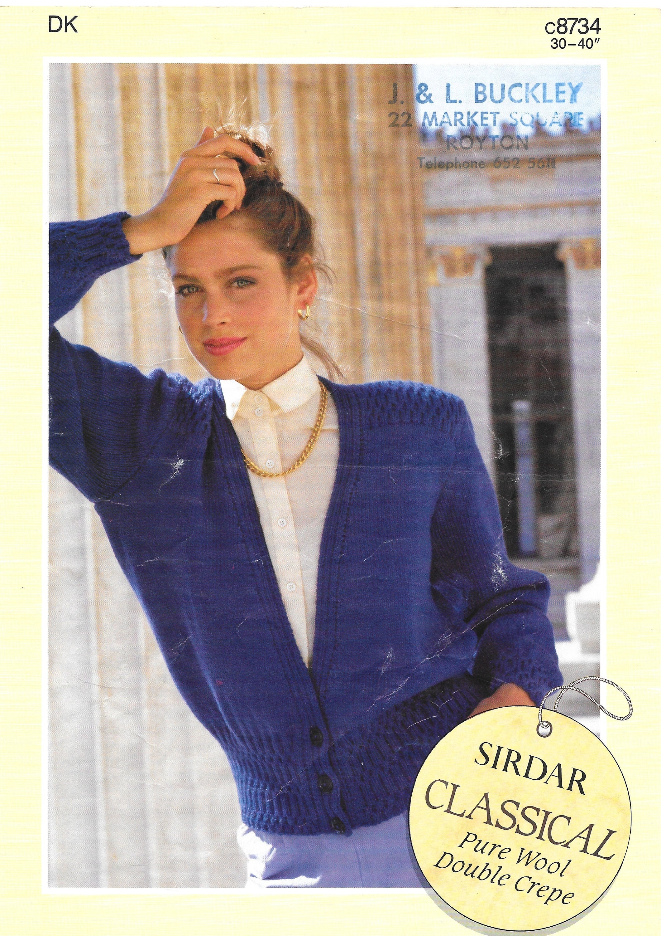PDF Vintage Ladies Knitting DK Pattern Cardigan 5 Sizes 30 to Etsy UK