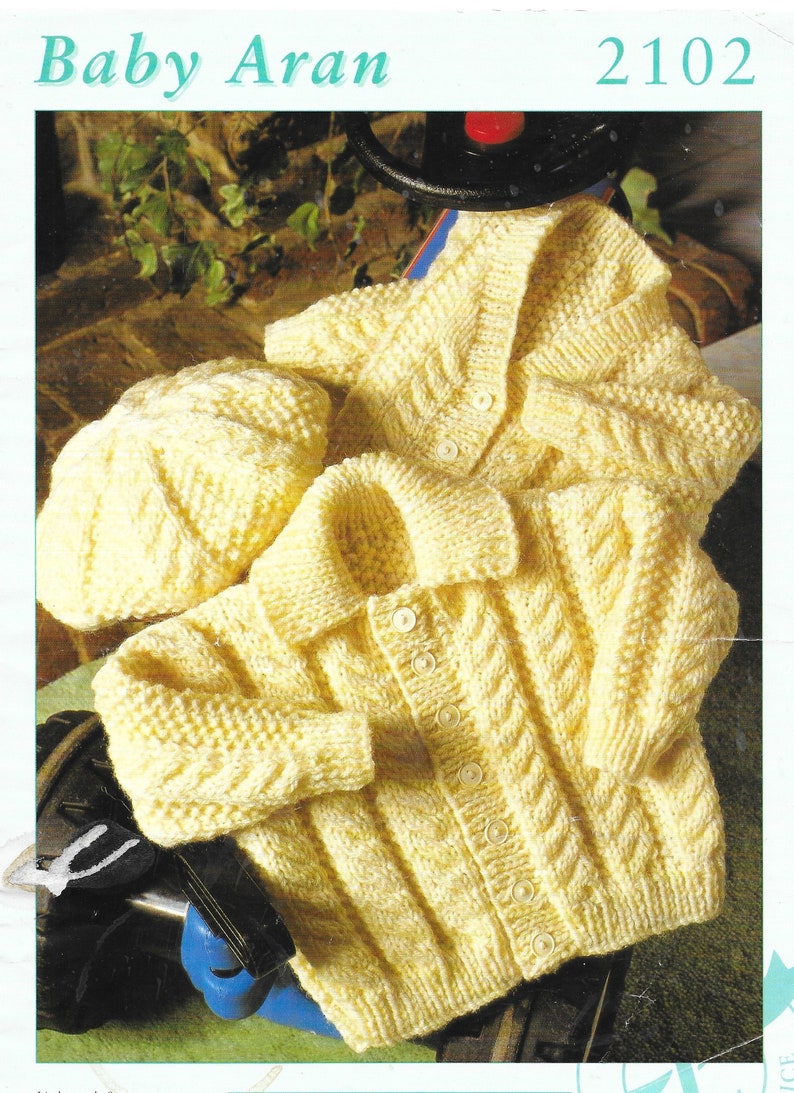 Vintage Aran Knitting Pattern Bay Boy or Girl 1622inch Pdf Digital