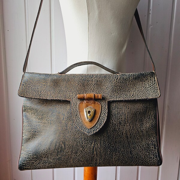 Große Handtasche Vintage mit abnehmbaren Schultergurt Clutch