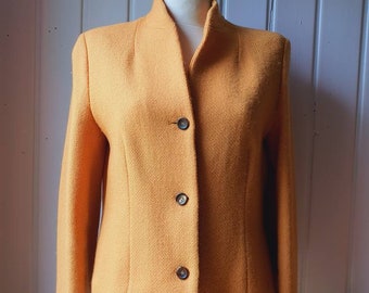 Lana virgen, mostaza, Alba Moda vintage, chaqueta talla 40