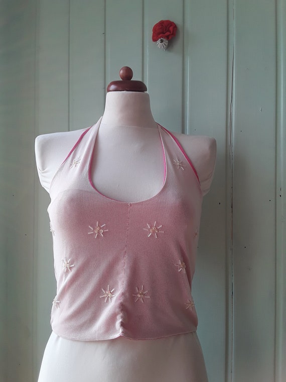 Delicate Halter,pink,Pailettes,Pastel,princess,