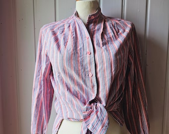 Vintage Bluse mit kleinem Stehkragen Gr.36/38