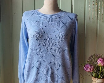 Openwork pattern, vintage sweater, size L