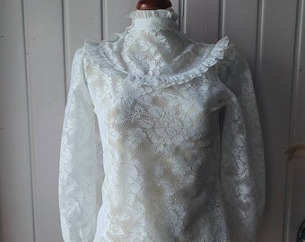 Offwhite,viktorianische Bluse,Gr.36