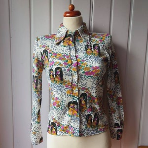 Vintage Bluse,Hemd 70er,Gr.34/36