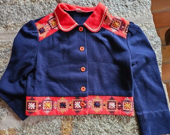 Verdadera chaqueta vintage de los años 70 folklore talla 140