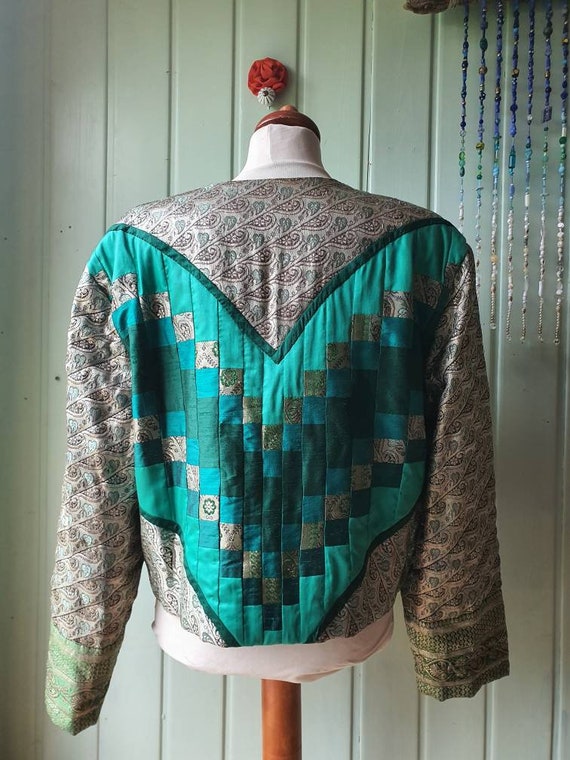 Vintage Patchwork Jacket,Quilt,Handmade Gr.XL