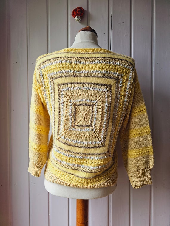 Vintage handmade granny square sweater size 38 - image 3