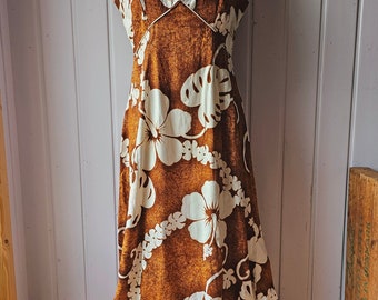 Vestido maxi vintage de Hawái, talla 40/Royal Hawaiian