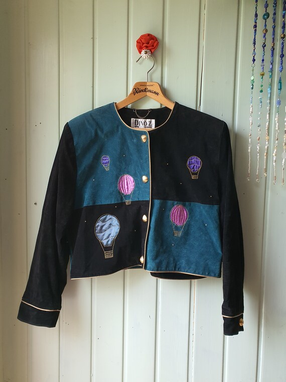 Vintage Patchwork Wildlederjacke von Dinoz XL