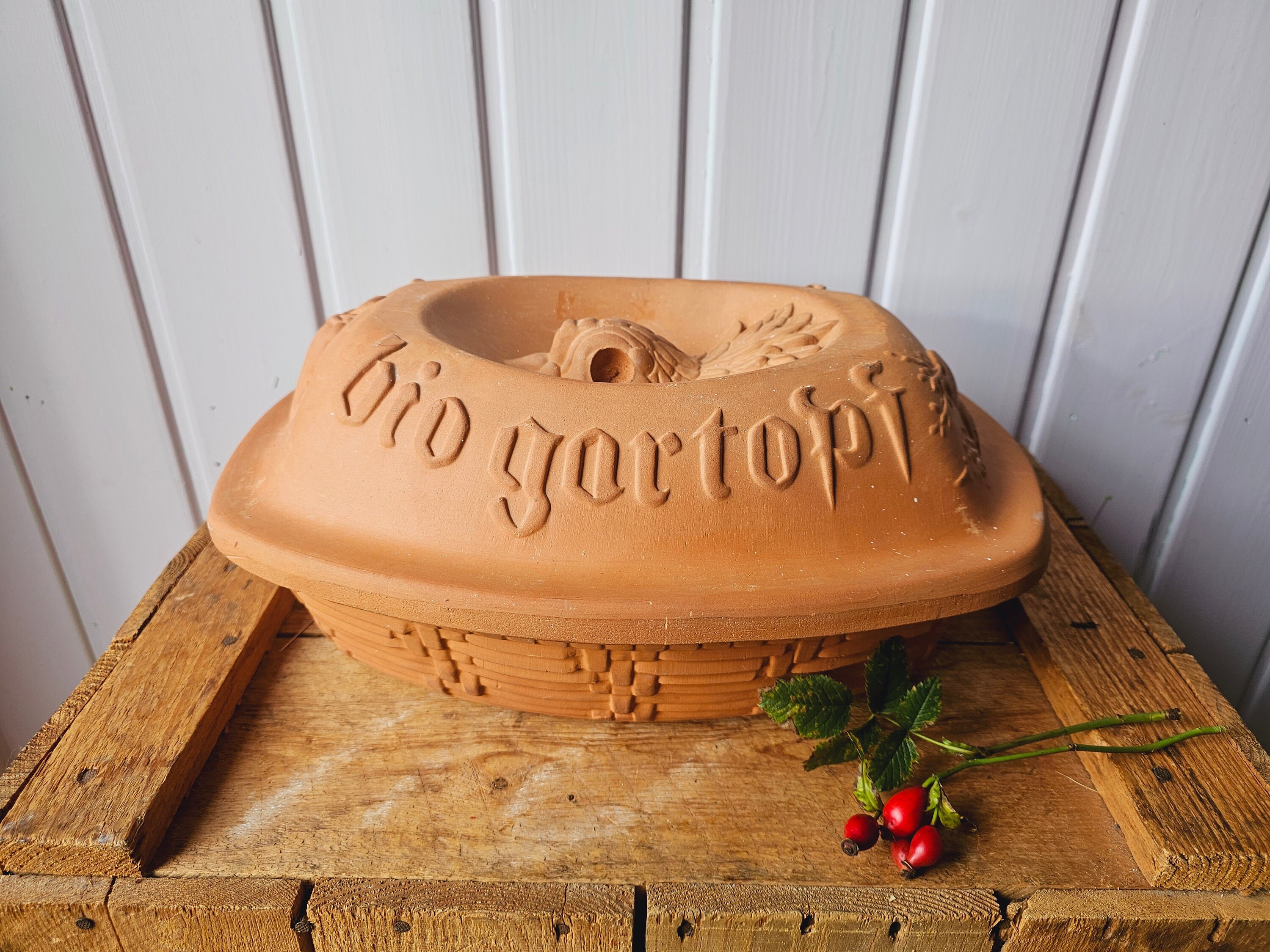 Vintage Schlemmertopf Terracotta Clay Roaster Bread Baker w Lid German  Ceramic