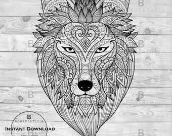 Download Lion mandala svg | Etsy