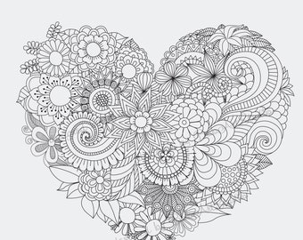 Zentangle Heart Mandala Style Digital Download SVG Cut File For Cricut Silhouette