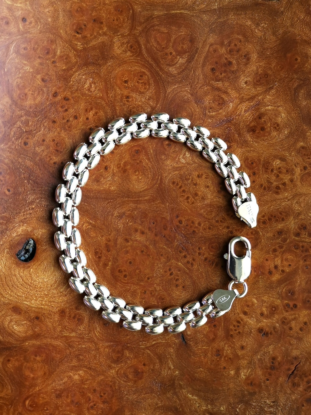 Vintage Italian Sterling Silver Bracelet, Fully Hallmarked Silver Chain
