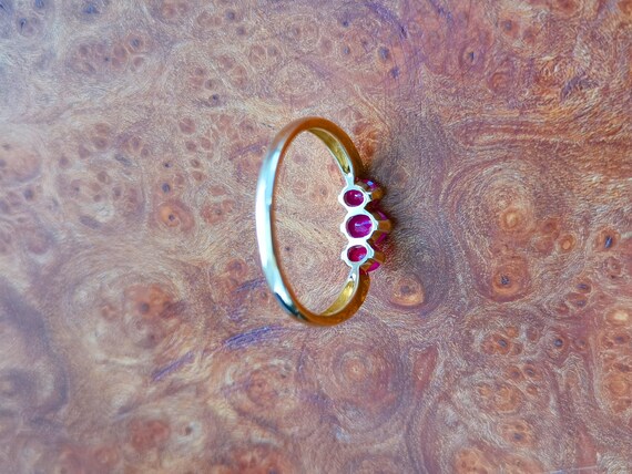 Vintage 9ct Solid Gold Ruby & Diamond Half Eterni… - image 6