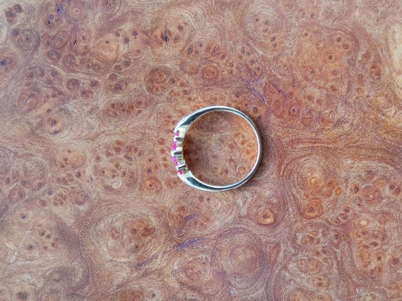 Vintage 9ct Solid Gold Ruby & Diamond Half Eterni… - image 5