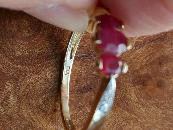 Vintage 9ct Solid Gold Ruby & Diamond Half Eterni… - image 7