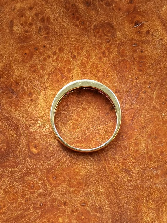 Vintage 9ct Solid Gold Ruby Half Eternity Ring, F… - image 6