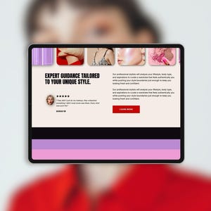 Showit Services Canvas for Personal Stylists | Interactive Tabs | Showit Website Section