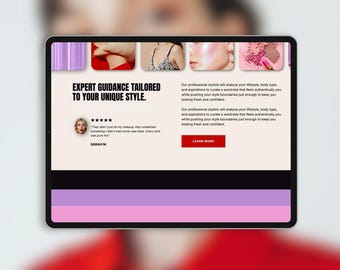 Showit Services Canvas for Personal Stylists | Interactive Tabs | Showit Website Section