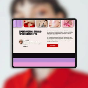 Showit Services Canvas for Personal Stylists | Interactive Tabs | Showit Website Section
