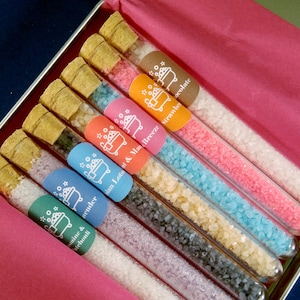 One Test Tube - Spa Bath Salts Gift - Valentine&#39;s Day Floral, Fruit, Chocolate, Strawberry Black Lotus Bath Salts, GreenHeart Store