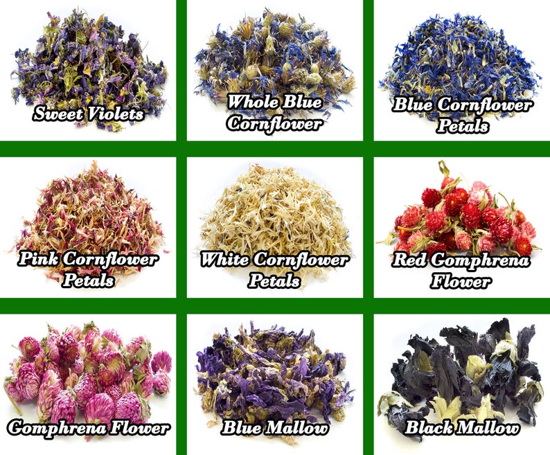 56 Types Of Flowers & Petals 10g 50g Edible Dried Etsy