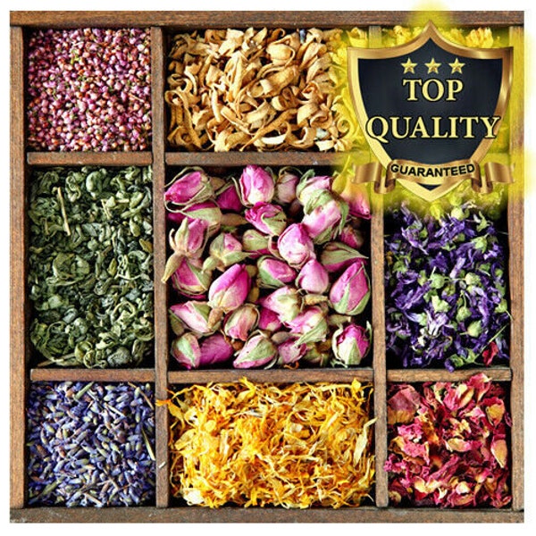 Tea Making with Flowers & Petals Best Price - 10g - 50g, Dried Flowers, Dried Petals, Tincture, Craft, Tea, Lavender Dryed Rose