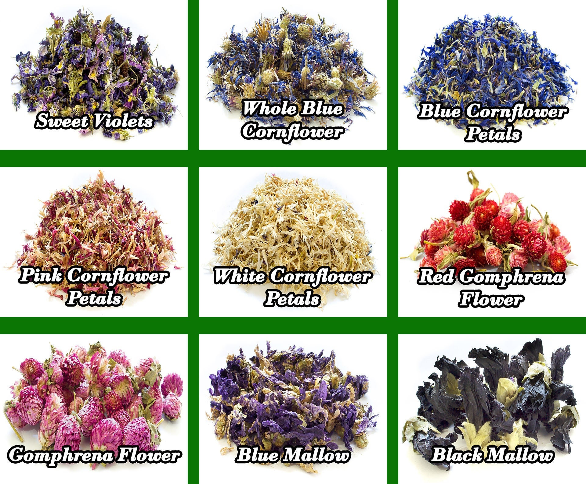 62 Types of Flowers & Petals 10g 50g Dried Flowers 