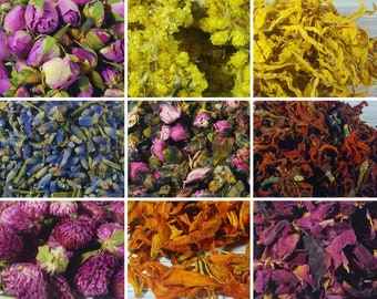 Various Dried Flowers 66+ Types! Soap, Bath Bomb, Candle, Biodegradable Confetti, Edible Flowers, Craft Supplies, Sweet Violets, Rose Petals