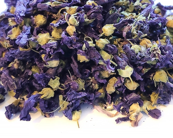Dried Blue Mallow Flower Cake Decor Craft Garnishes Wedding Etsy